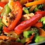Chicken Stirfry with colored peppers