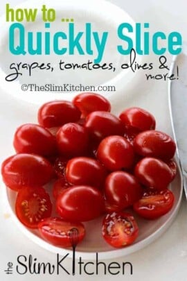 grape tomatoes on a lid
