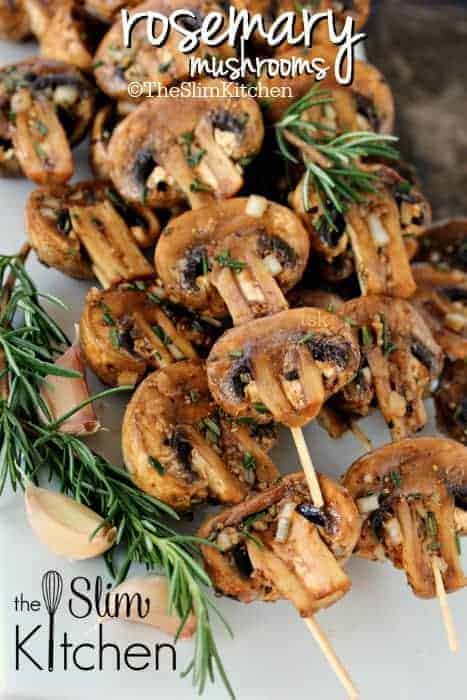 Rosemary Mushrooms on skewers