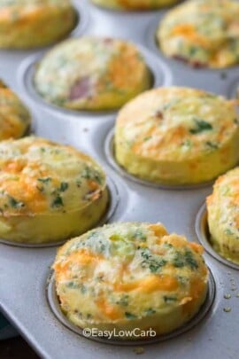 puffy Bacon Egg Muffins in the tin