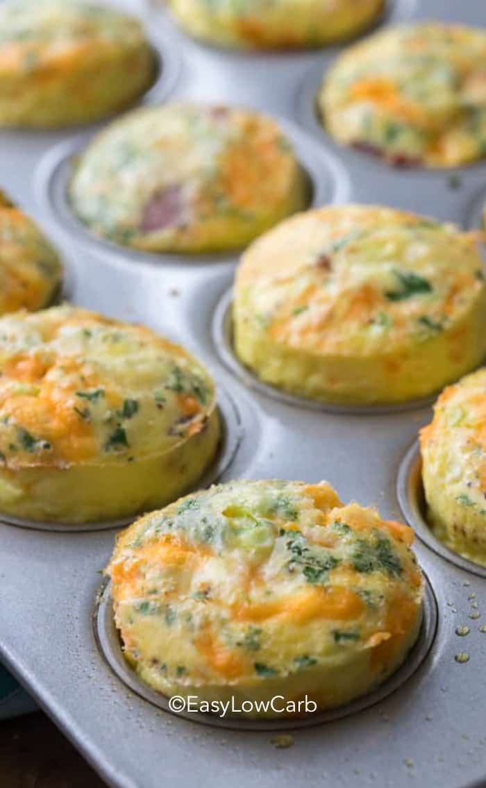 puffy Bacon Egg Muffins in the tin