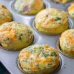 baked bacon egg muffins in the muffin tin