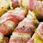 preparing Bacon Wrapped Cabbage