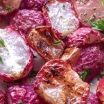 roasted radishes with text