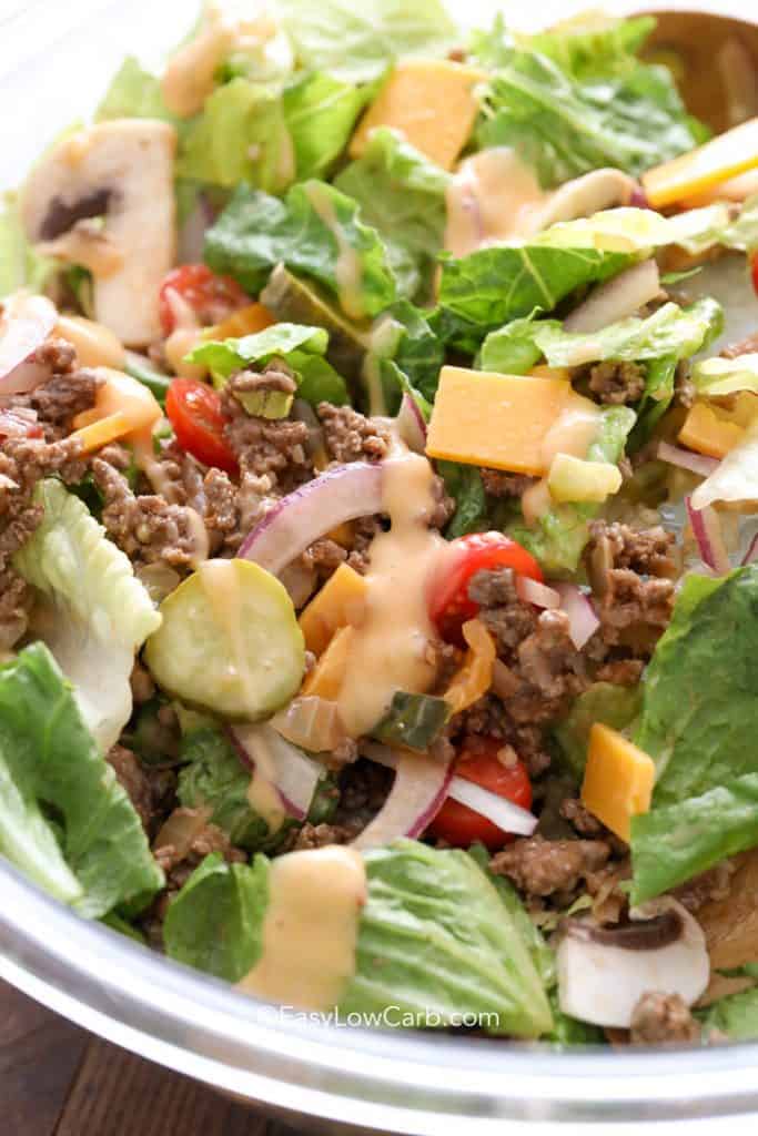 Cheeseburger Salad {with Bacon!} Easy Low Carb