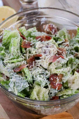 overhead of Caesar Salad