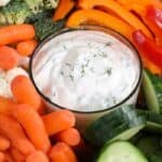 Low Carb Dill Dip with vegetables