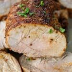 slicing a Low Carb Pork Tenderloin