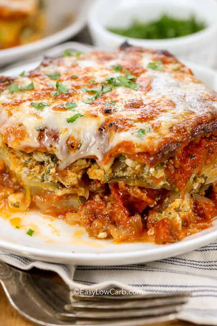 Zucchini Lasagna {Healthy Low Carb Meal} - Easy Low Carb