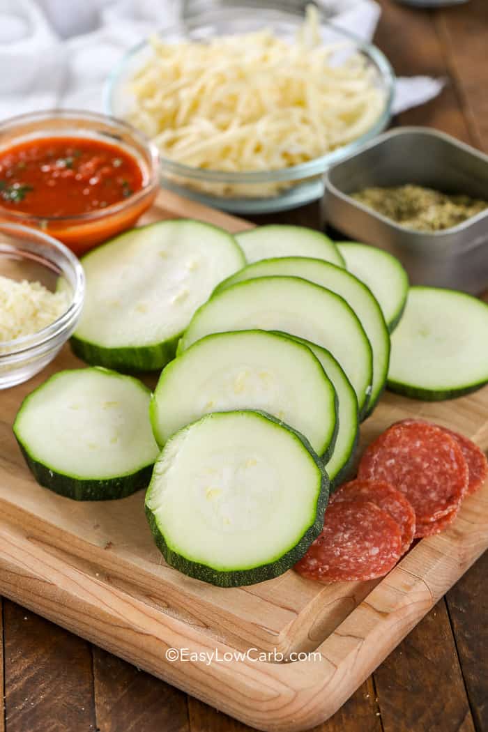 ingredients for Low Carb Zucchini Pizza Bites