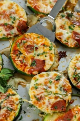 serving up a Low Carb Zucchini Pizza Bite