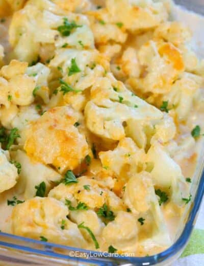 baked Low Carb Cheesy Cauliflower Casserole