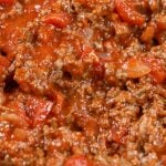 closeup of low carb meat sauce