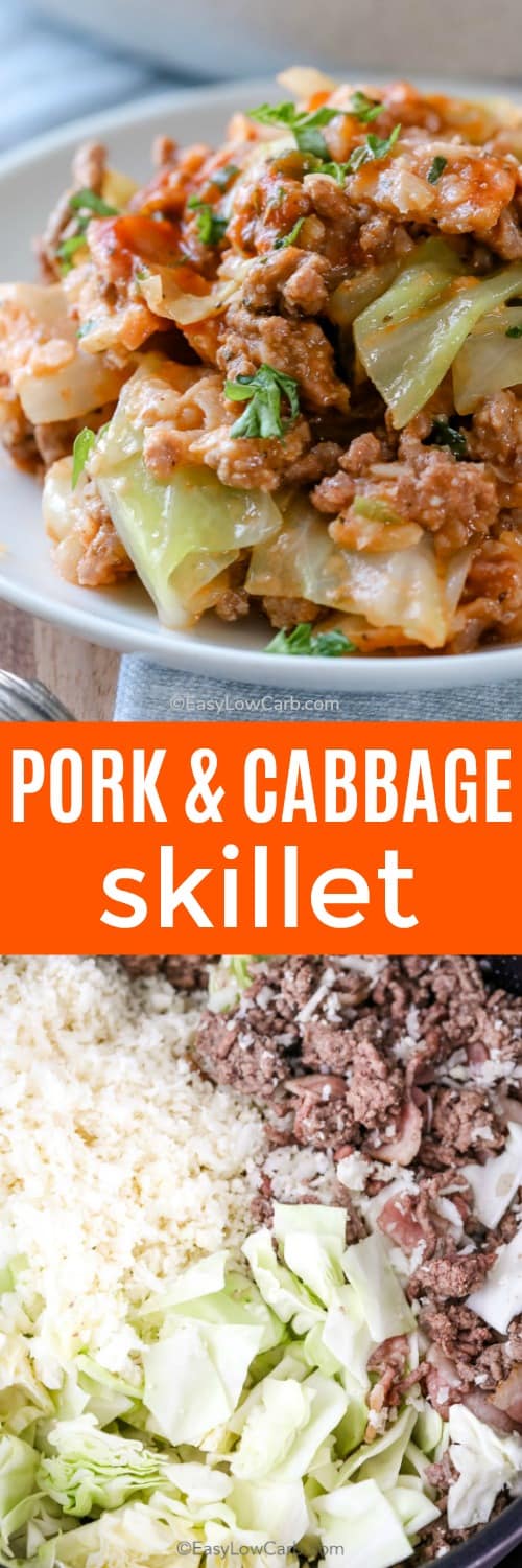 Low Carb Pork and Cabbage Skillet {Best Comfort Food} Easy Low Carb