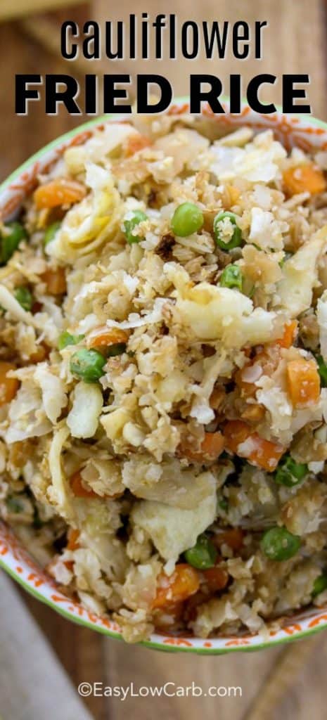 overhead of Cauliflower Fried Rice