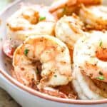 a bowl of cooked Cajun Shrimp