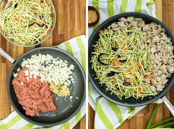 Low Carb Egg Roll In A Bowl With Broccoli Slaw Easy Low Carb