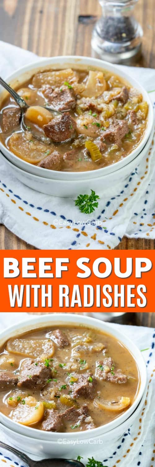 Low Carb Beef Soup with Radishes {A Hearty Stew!} - Easy Low Carb