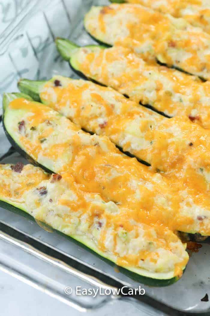 overhead of Twice Baked Zucchini