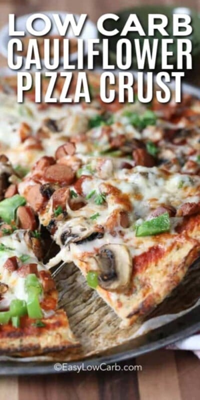 Low Carb Cauliflower Pizza Crust {4 Simple Ingredients!} - Easy Low Carb