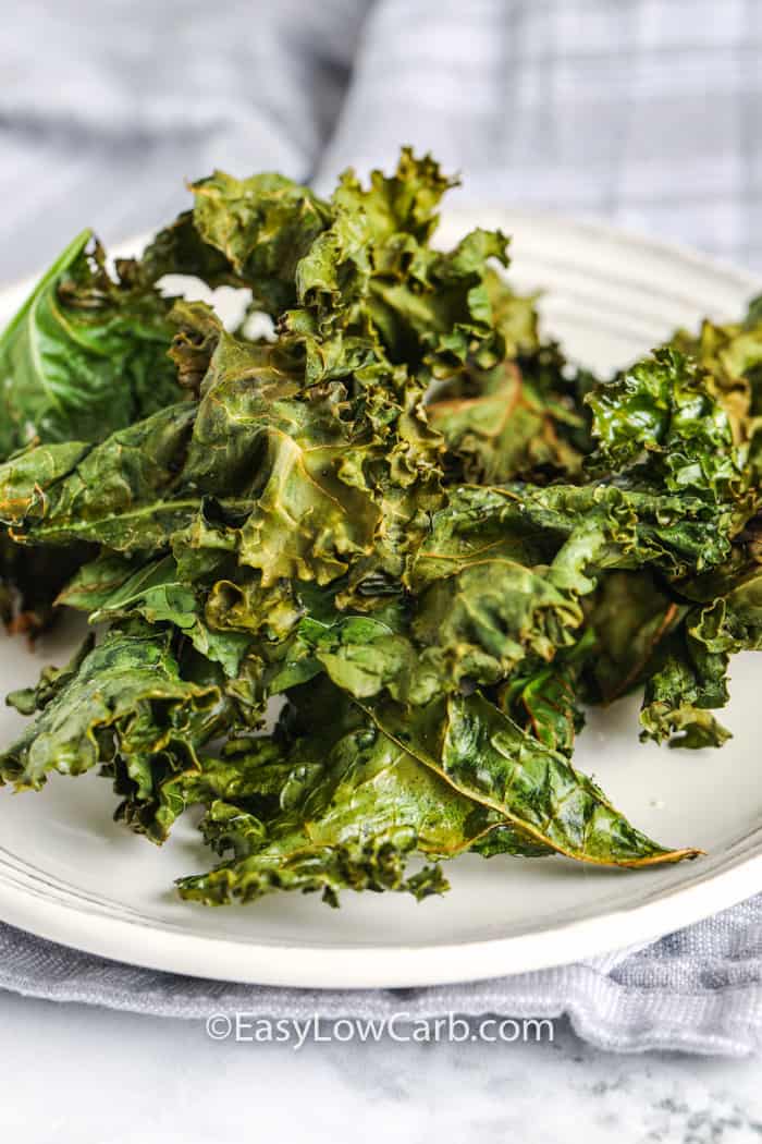 plated Air Fryer Kale Chips
