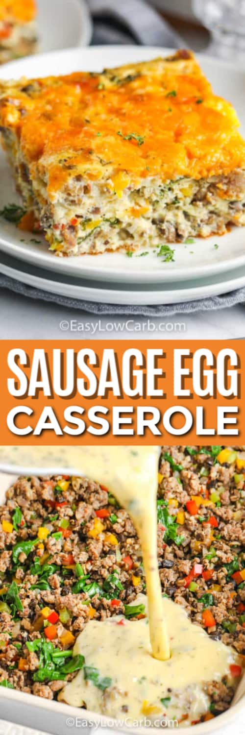 Sausage Egg Casserole {Low Carb & Extra Cheesy!} - Easy Low Carb