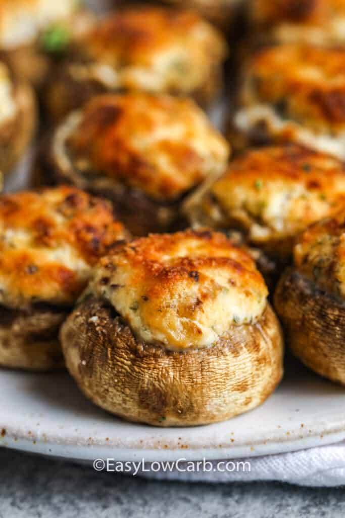 Air Fryer Stuffed Mushrooms {Appetizer or Side Dish!} Easy Low Carb