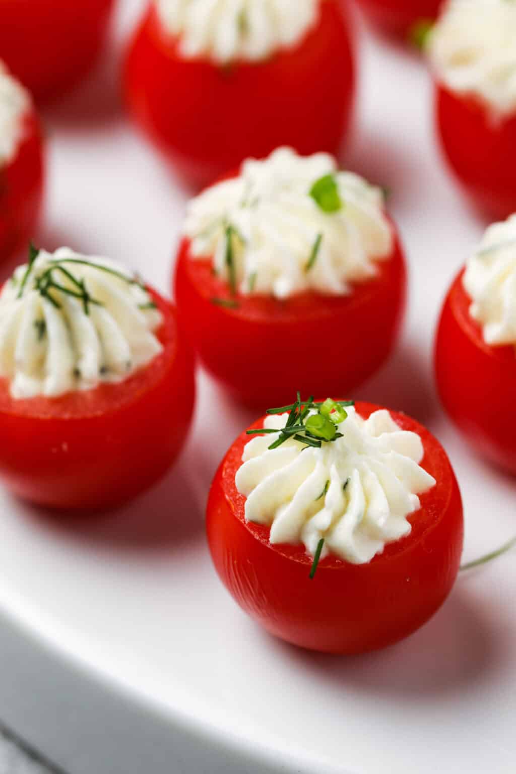 Stuffed Cherry Tomatoes (Tasty Appetizer or Snack!) - Easy Low Carb