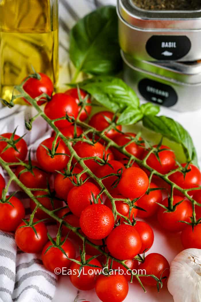 ingredients with oil to make Tomato Salad