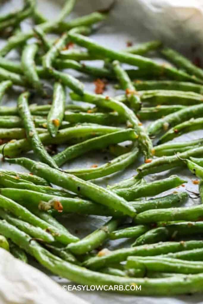 Roasted Green Beans Recipe {4 Simple Ingredients!} Easy Low Carb