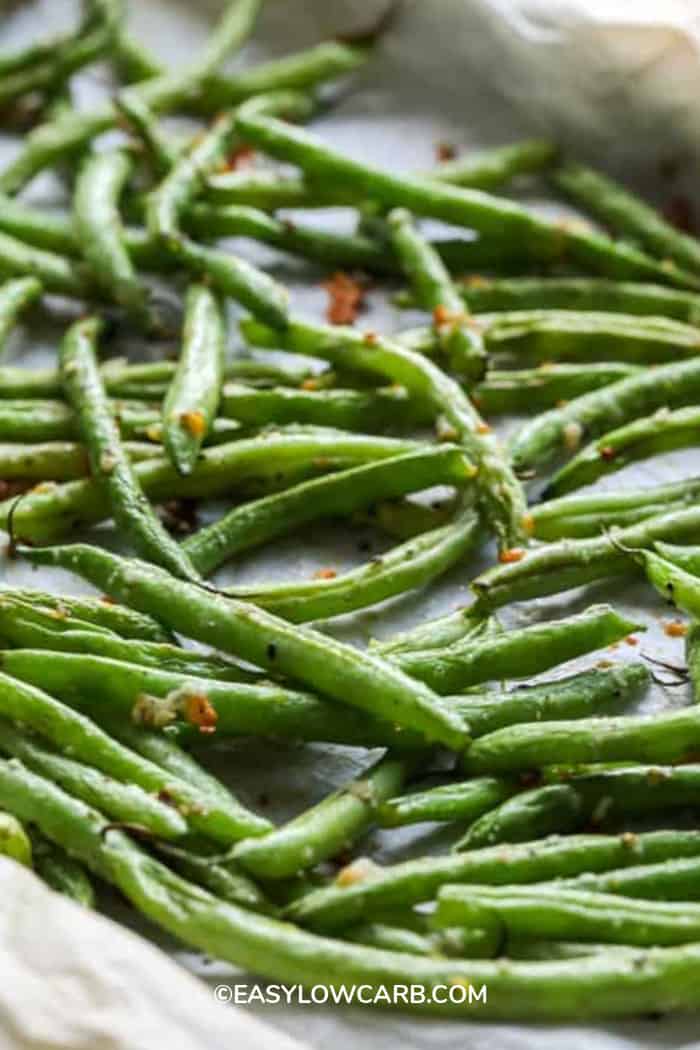 Roasted Green Beans Recipe {4 Simple Ingredients!} Easy Low Carb