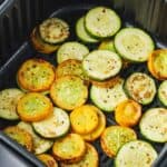 Air Fryer Summer Squash in the air fryer after cooking