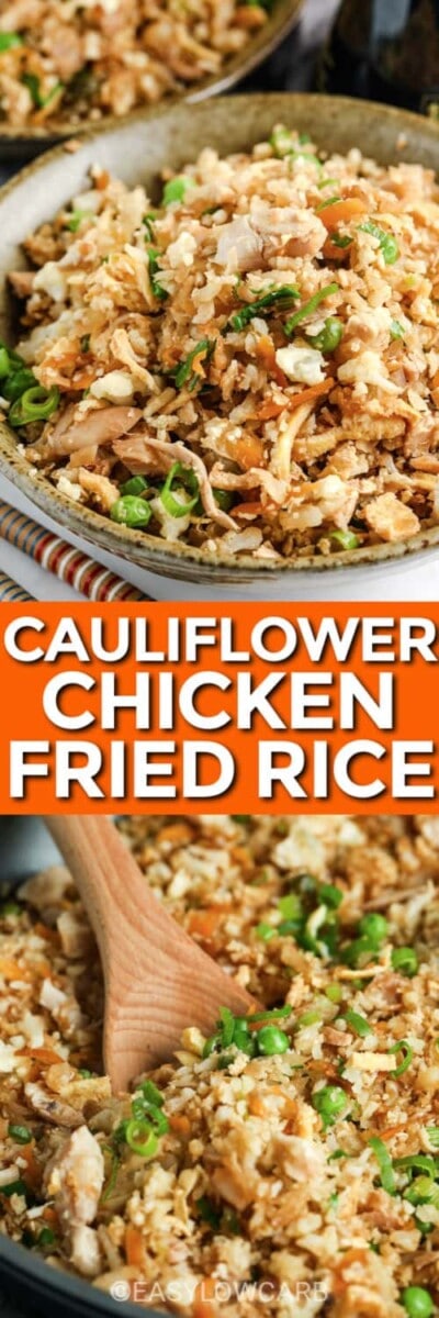 Cauliflower Chicken Fried Rice {Low Carb One-Pan Meal} - Easy Low Carb