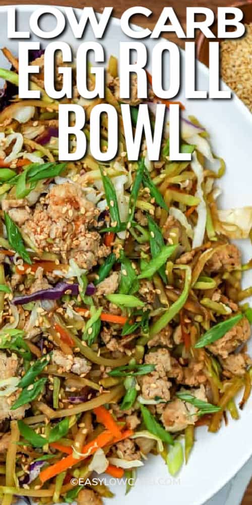 Low Carb Egg Roll in a Bowl {with broccoli slaw!} - Easy Low Carb