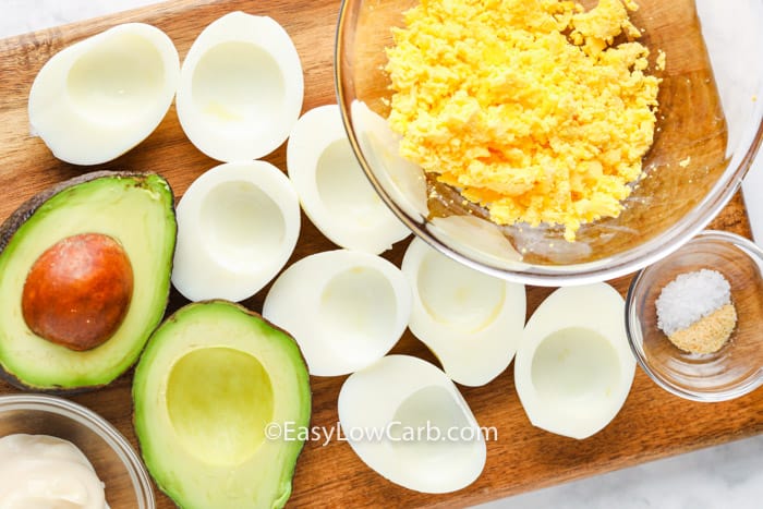 ingredients to make Avocado Deviled Eggs