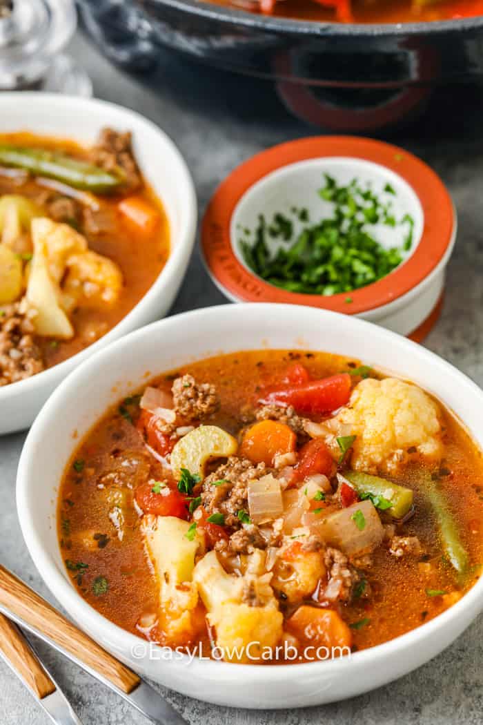 Hamburger Soup in bowls