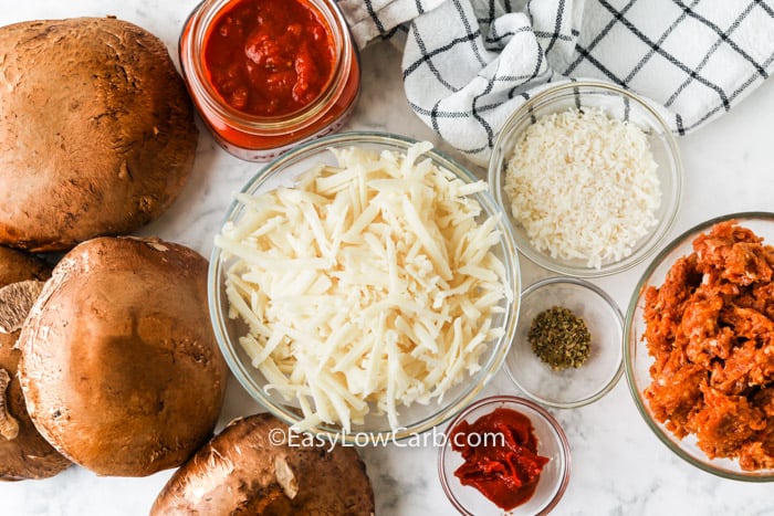 ingredients to make Portobello Mushroom Pizza