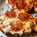 Portobello Mushroom Pizza on a plate