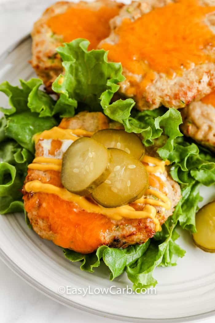 open Easy Turkey Burgers on a plate