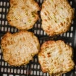 close up of air fryer Easy Turkey Burgers