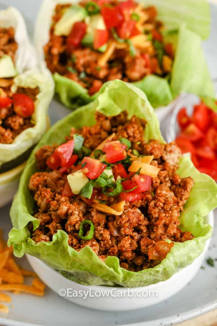close up of Taco Lettuce Wraps