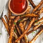 Air Fryer Daikon Fries with ketchup