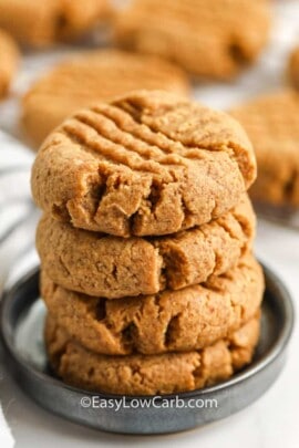 stack of Keto Peanut Butter Cookies