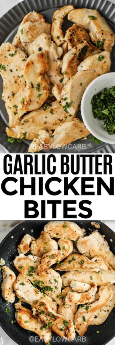Garlic Butter Chicken Bites (Easy 15 Minute Recipe!) - Easy Low Carb