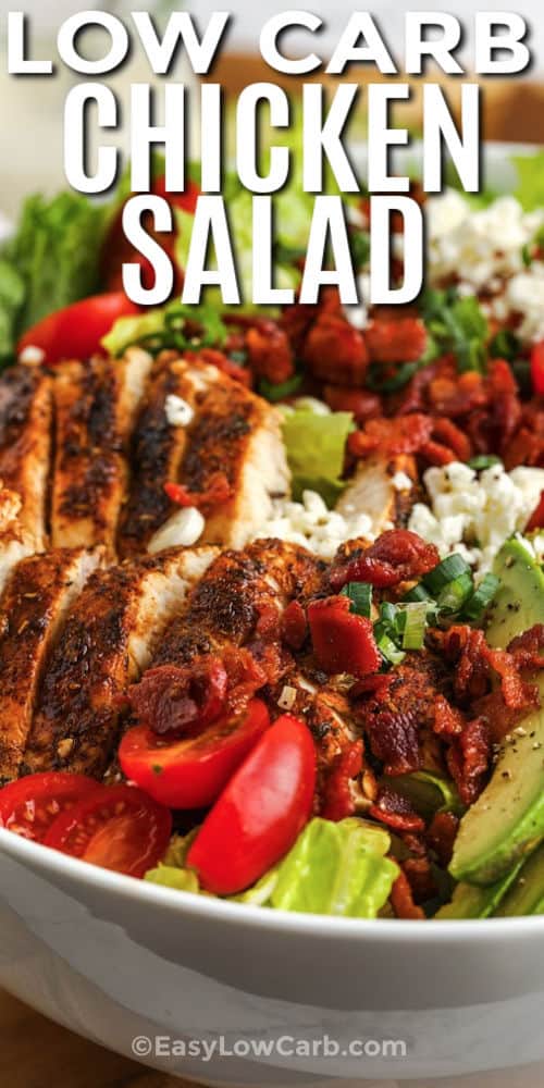 BLT Chicken Salad with writing