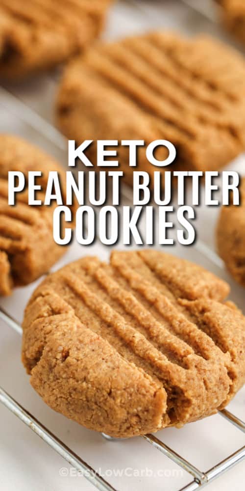 Keto Peanut Butter Cookies with a title