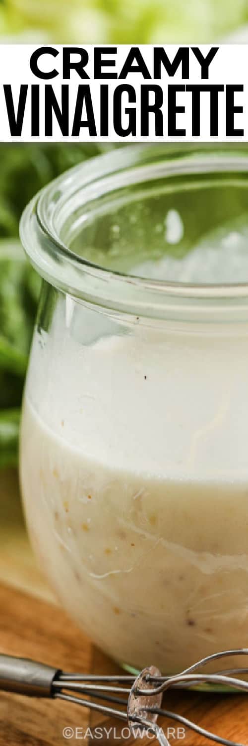 close up of Creamy Vinaigrette with a title