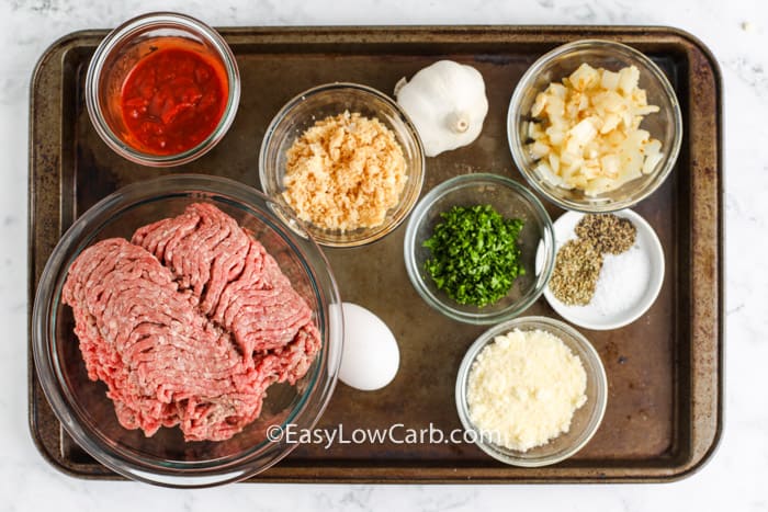 ingredients to make Low Carb Meatloaf