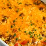 Low Carb Taco Casserole cooked in a dish