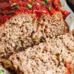 Low Carb Meatloaf with writing